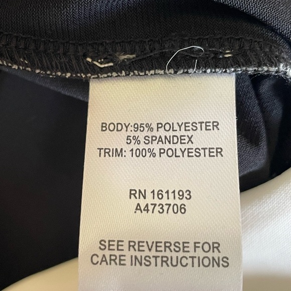 Mod X Black and White Wide Leg Pantsuit 1X Side Ruffle - Picture 5 of 6